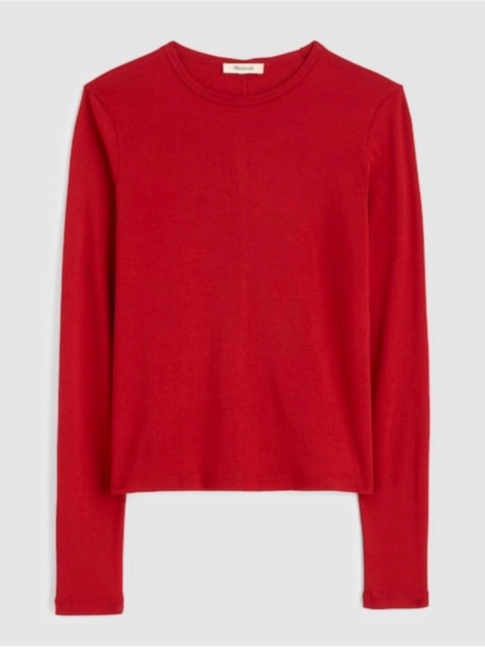 NWT$59 Madewell Long Sleeve Tee, Crew Neck 💯 cotton, Red XL slim fit/runs amall